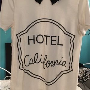 "Hotel California" collared tee shirt